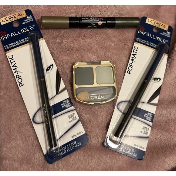 Lot L'OREAL Infallible Pro-matic Eye Pencil #516 Deep Indigo Paints And Shadow 4 - Picture 1 of 7